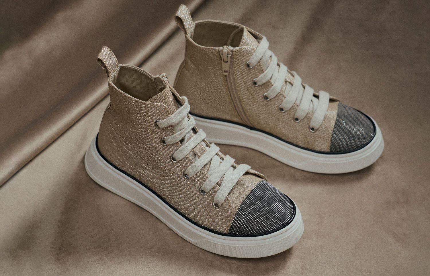 ガールズ 向け パナマ ハイカットスニーカー | Brunello Cucinelli