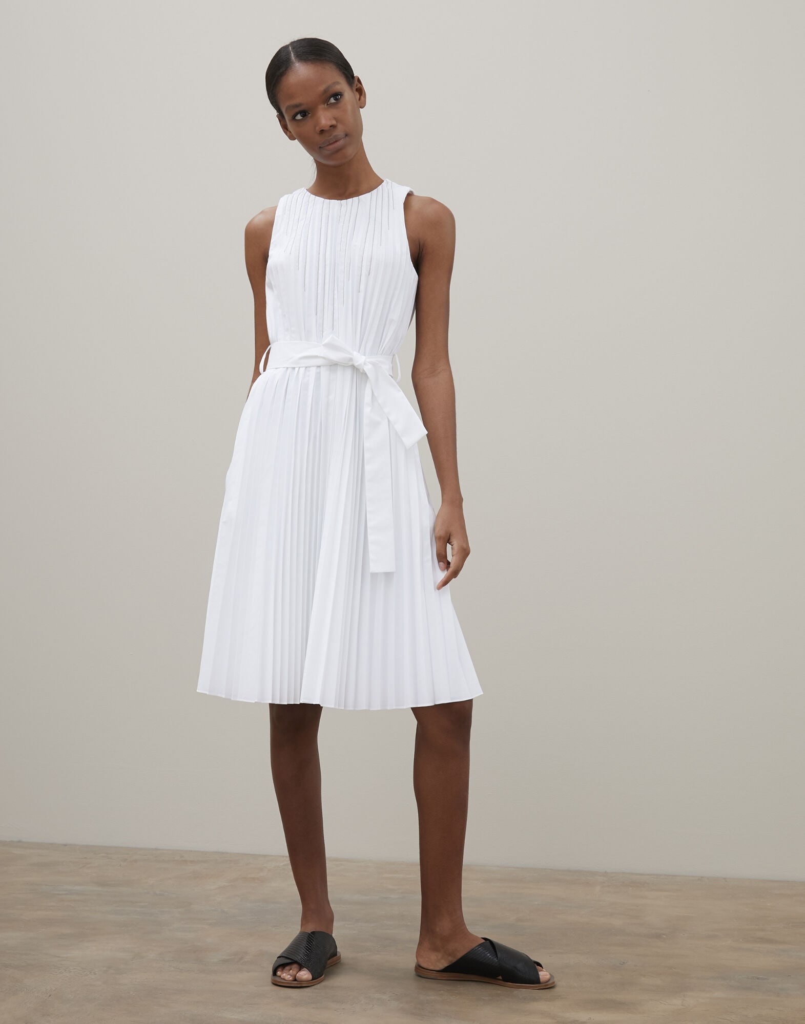 brunello cucinelli white dress