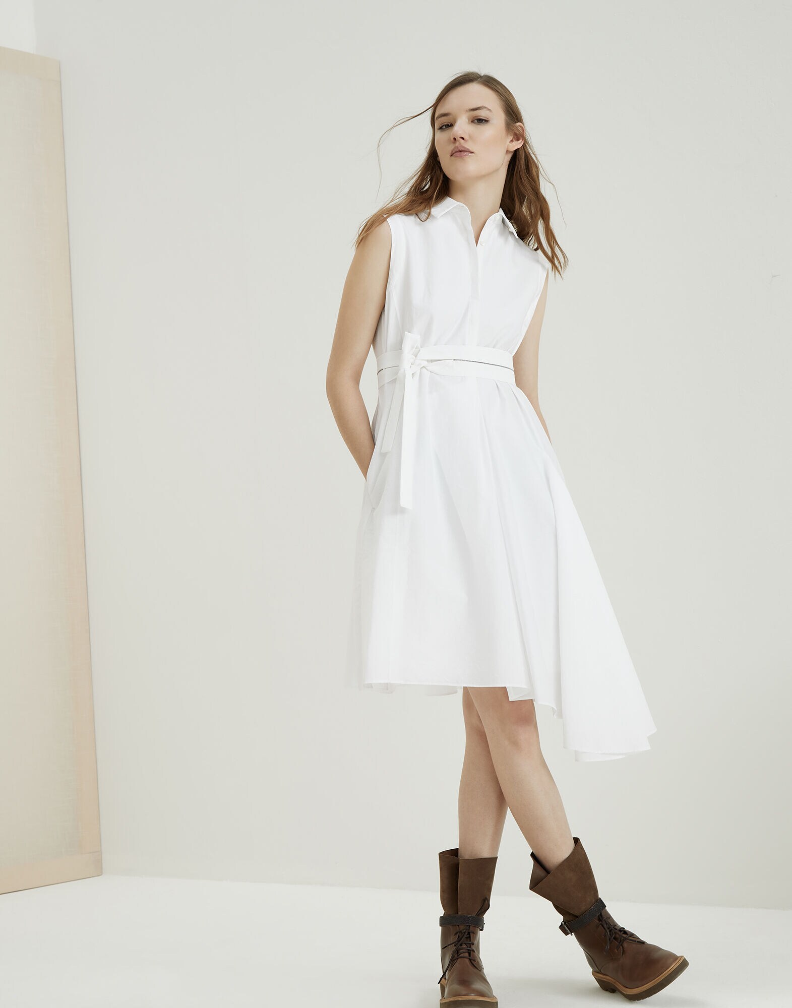 brunello cucinelli white dress