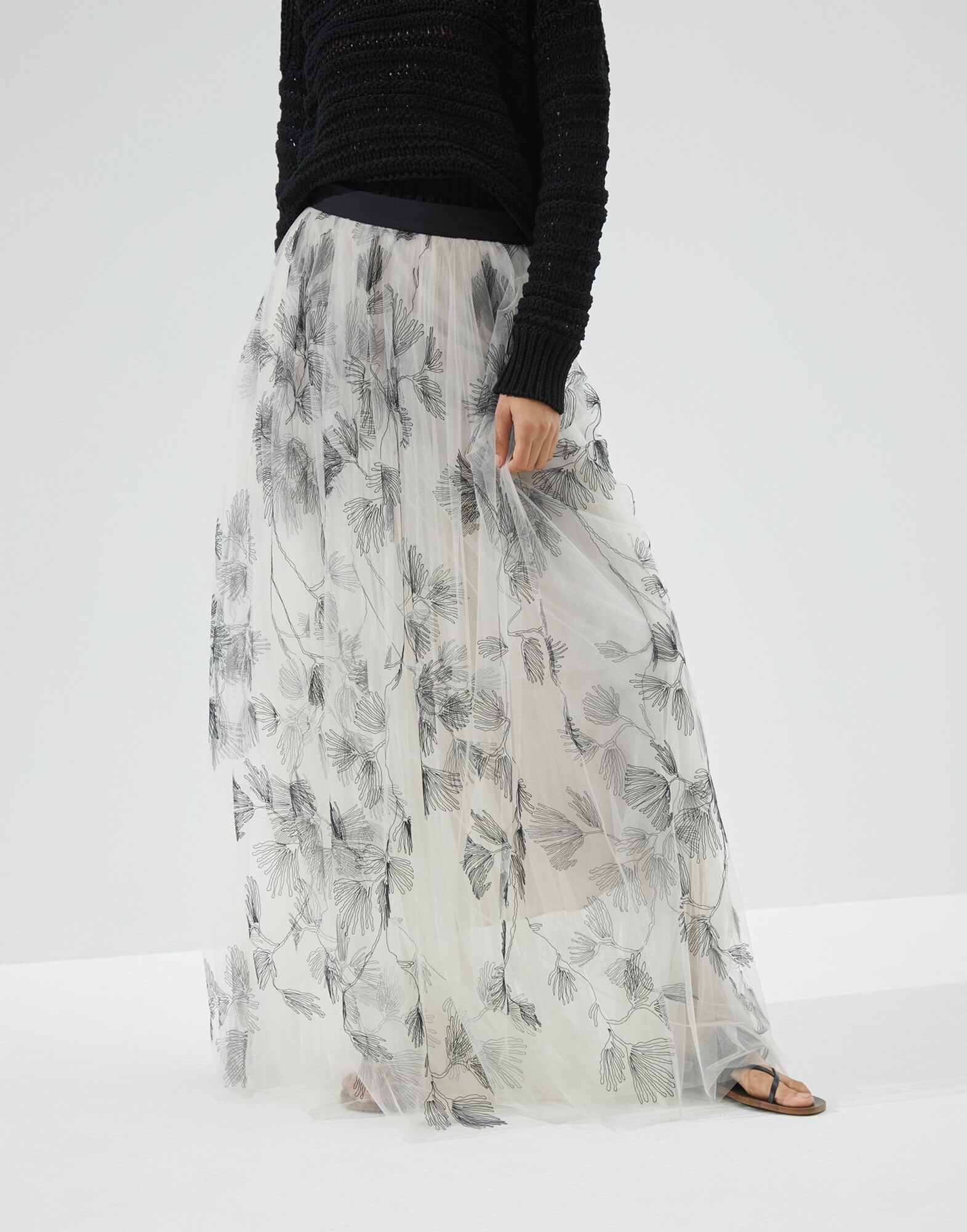 white tulle maxi dress