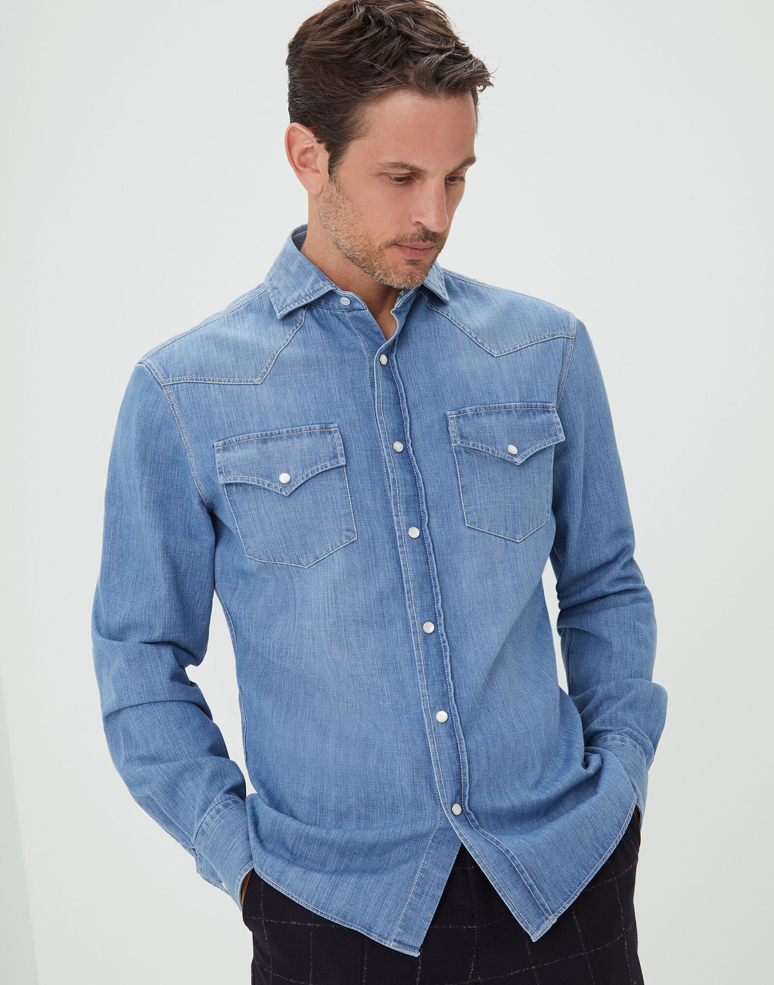 brunello cucinelli denim shirt