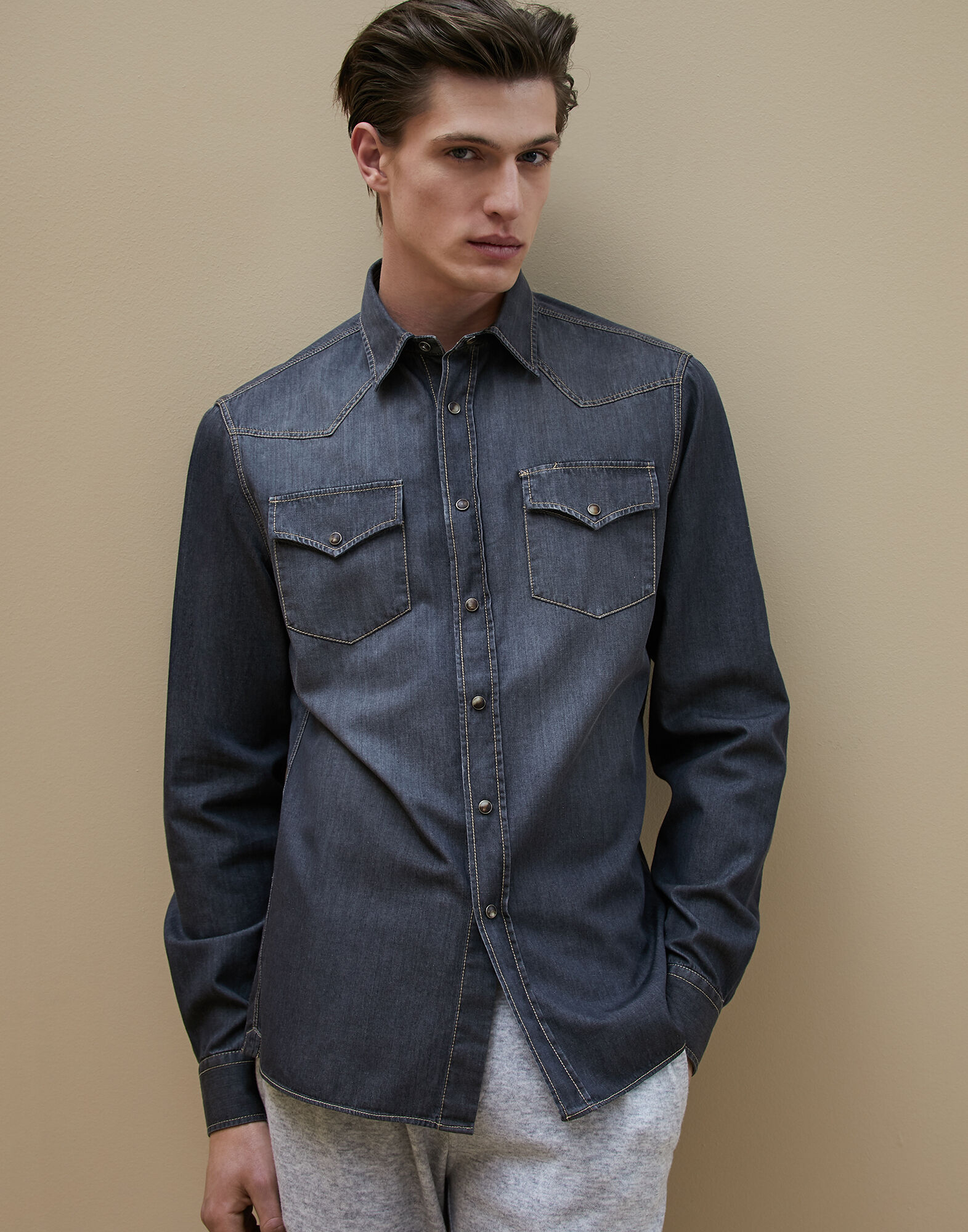 brunello cucinelli denim shirt