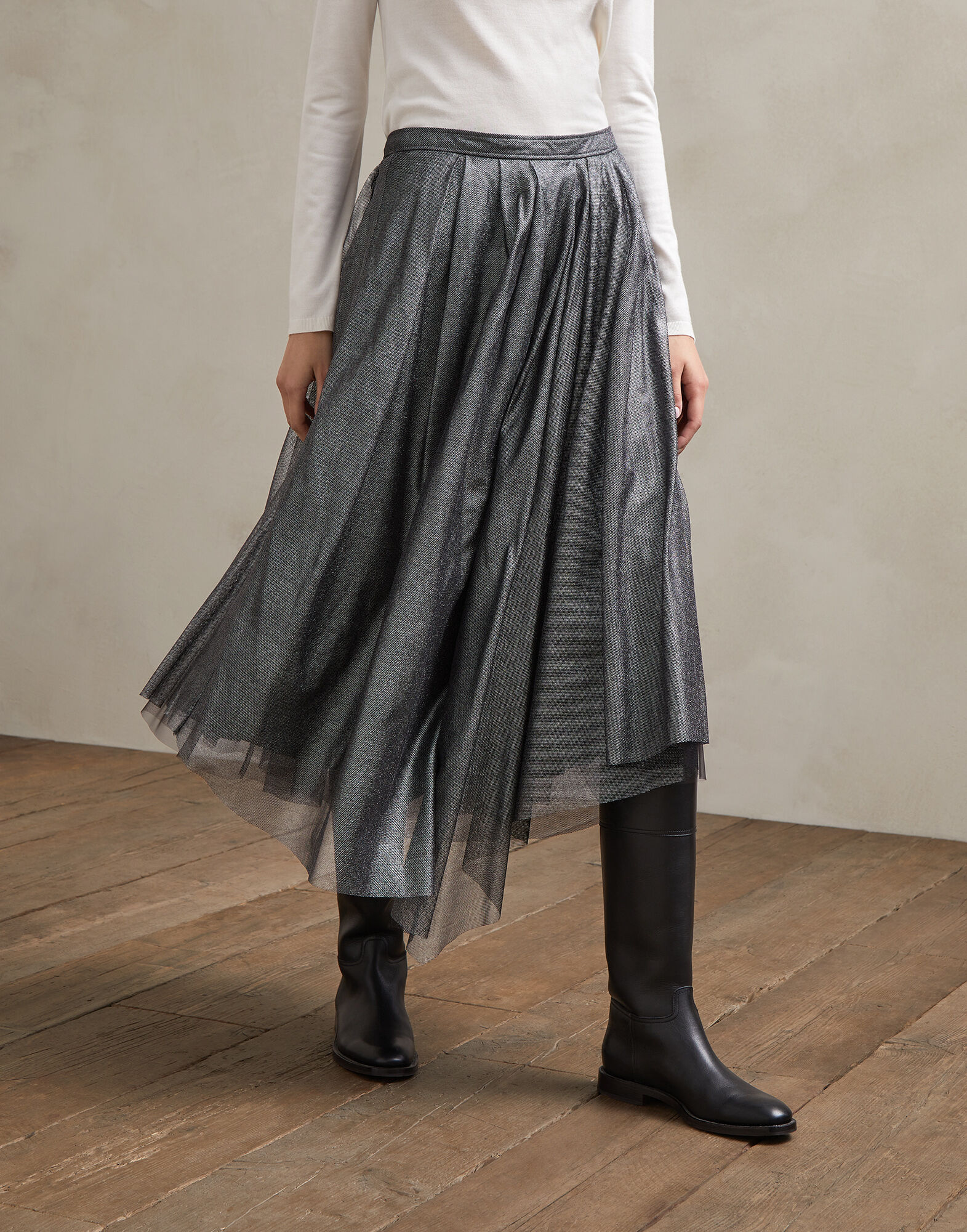 tulle full midi skirt