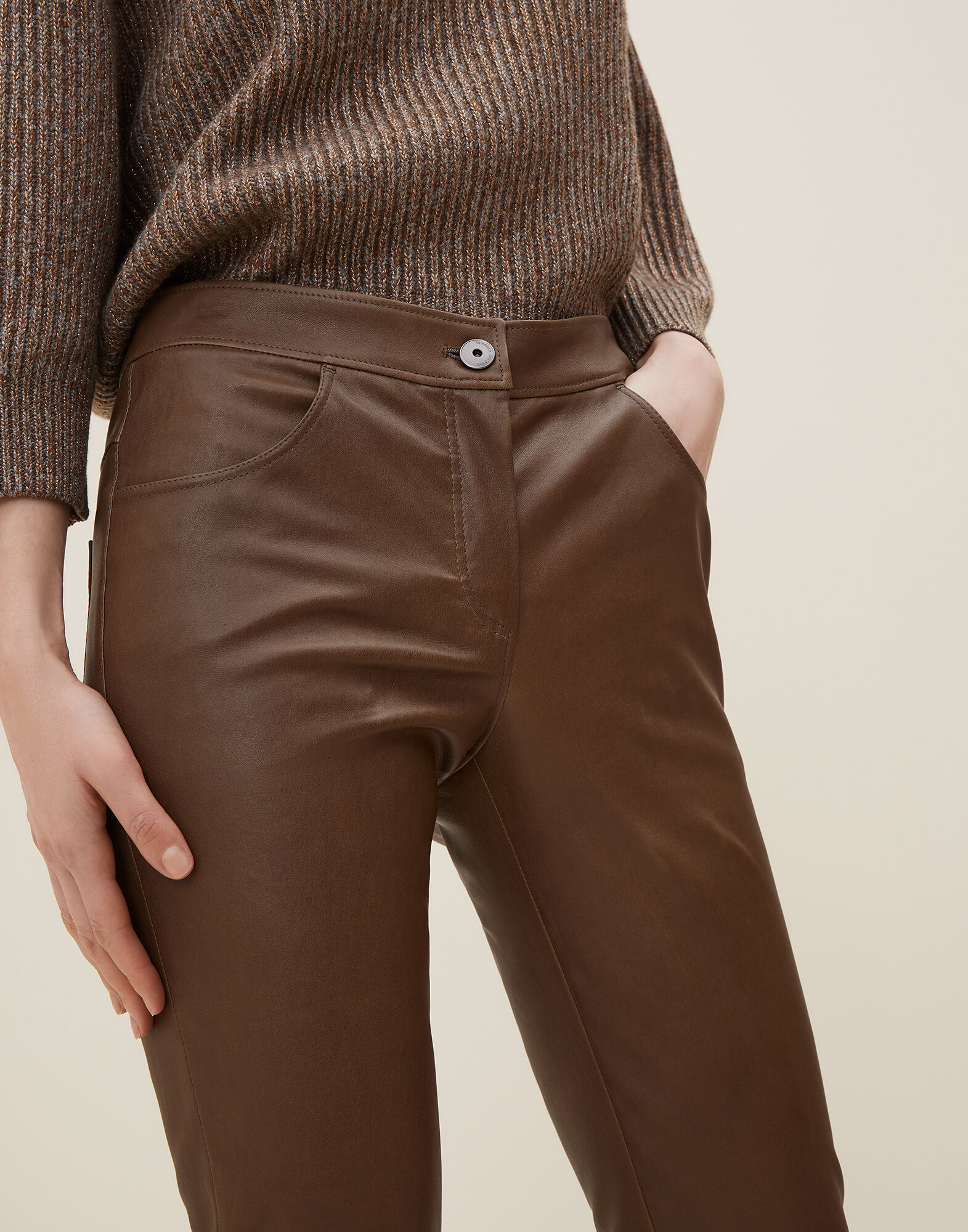 brunello cucinelli leather pants