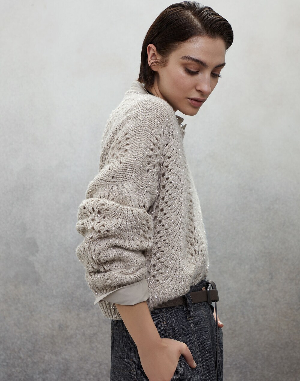 Cashmere Feather yarn sweater (232MPT361500) for Woman | Brunello Cucinelli