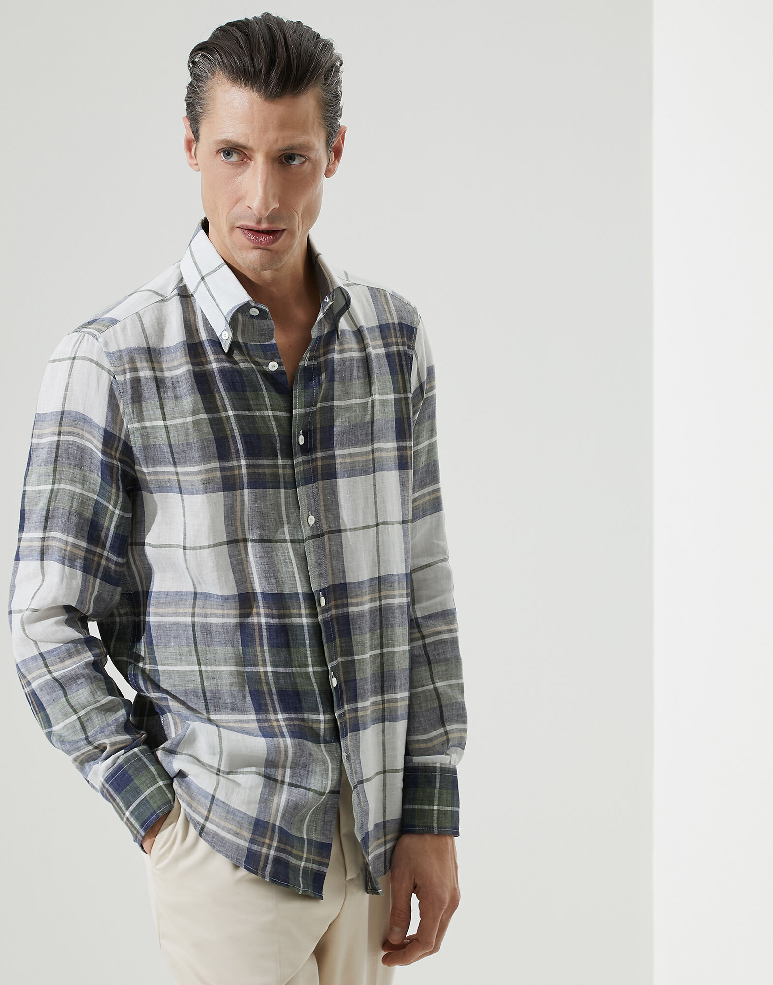 YUNY Mens Britain Regular-Fit Long-Sleeve Rose Fall /& Winter Printed Longshirt Navy Blue XS