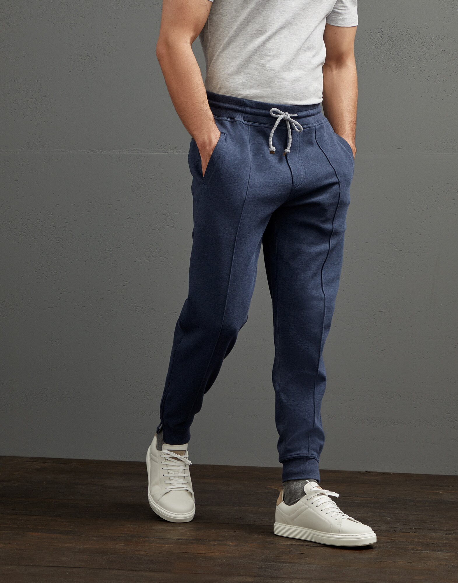 Pantalone in felpa leggera Blu Uomo - Brunello Cucinelli