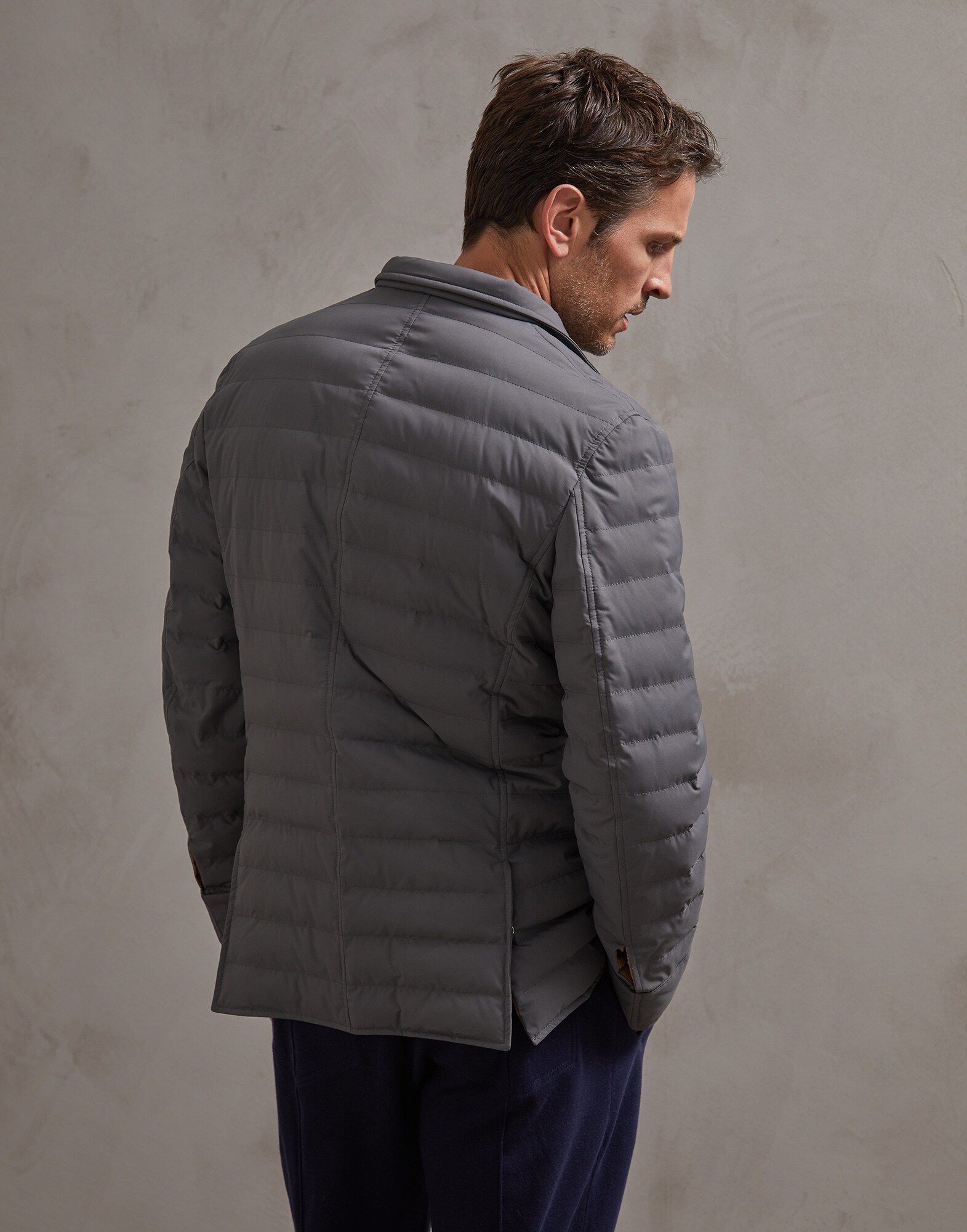 Down Jacket Graphite Man 2 - Brunello Cucinelli