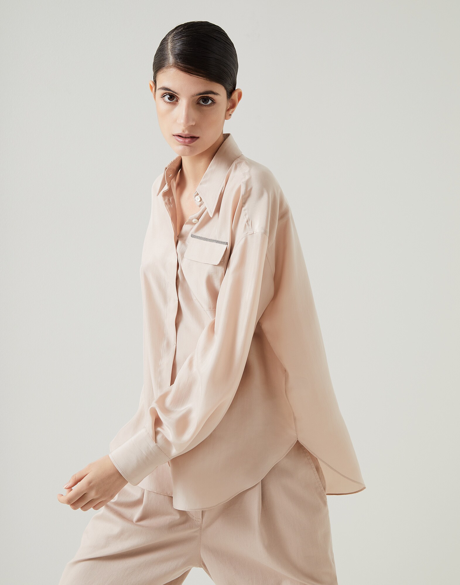 Japonette shirt Powder Woman - Brunello Cucinelli