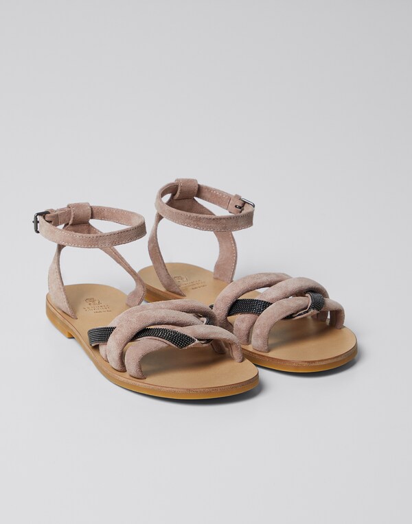 Sandalias de piel de ante Rosa Claro Niña - Brunello Cucinelli