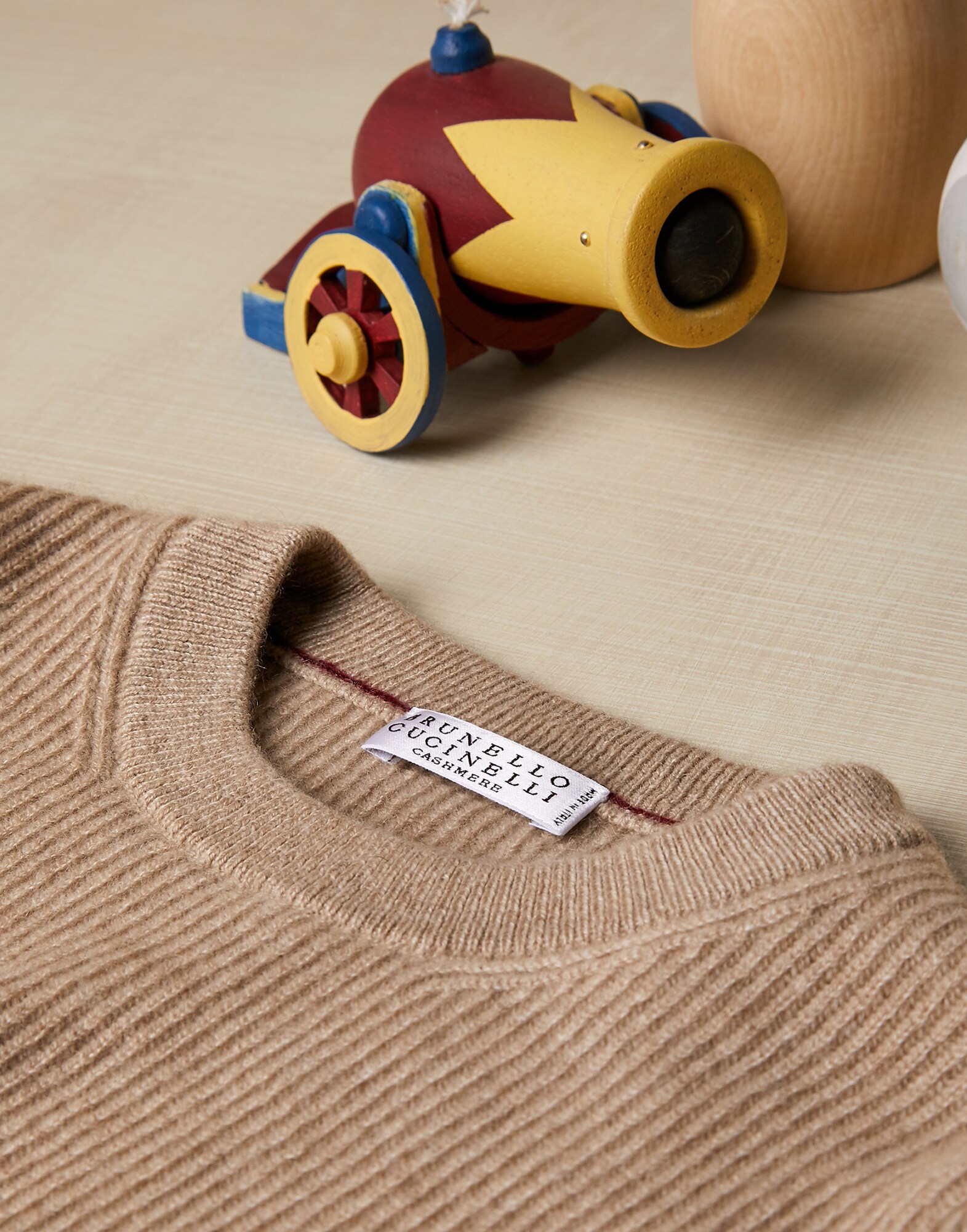 Crewneck Sweater Brown Boy 2 - Brunello Cucinelli