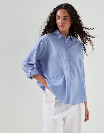 Muslin shirt Azure Woman - Brunello Cucinelli 