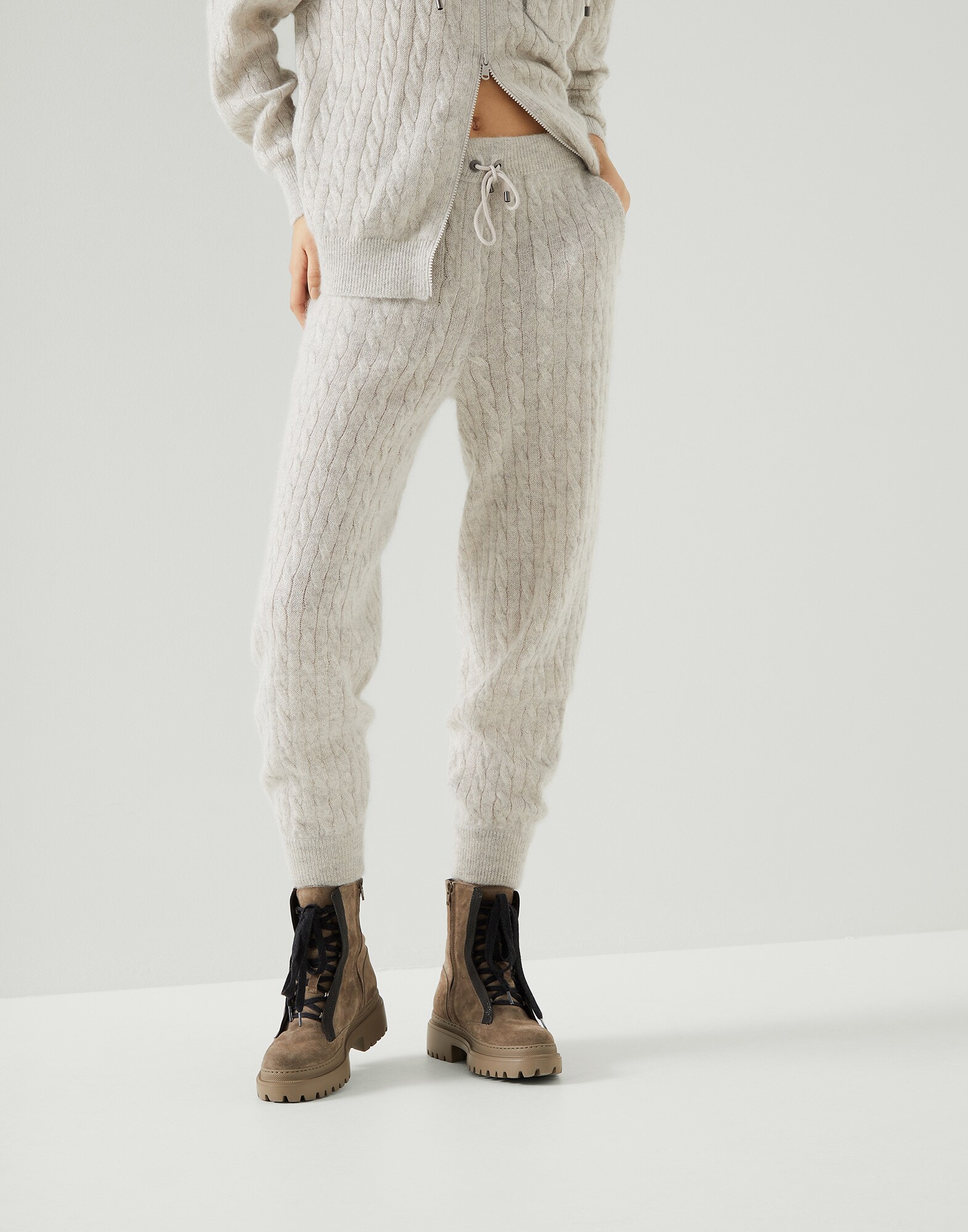 Pantalone in maglia Ghiaia Donna - Brunello Cucinelli