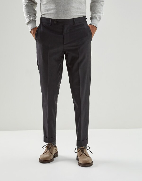 Houndstooth trousers Anthracite Man - Brunello Cucinelli 
