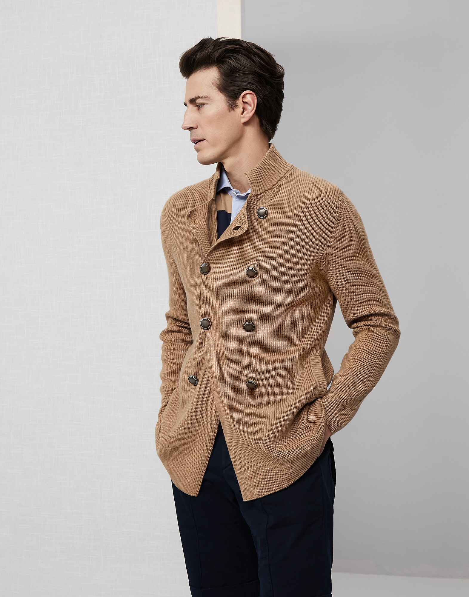 double breasted sweater