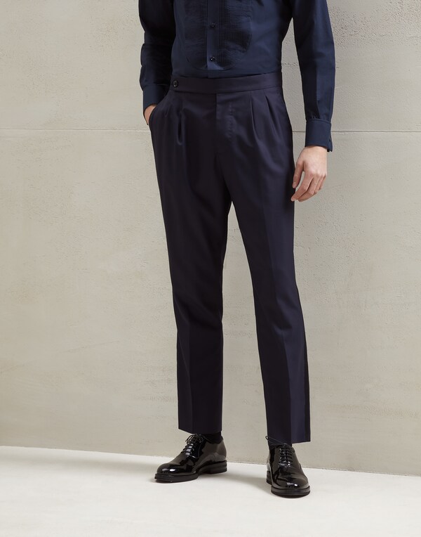 Tuxedo trousers Navy Blue Man - Brunello Cucinelli 