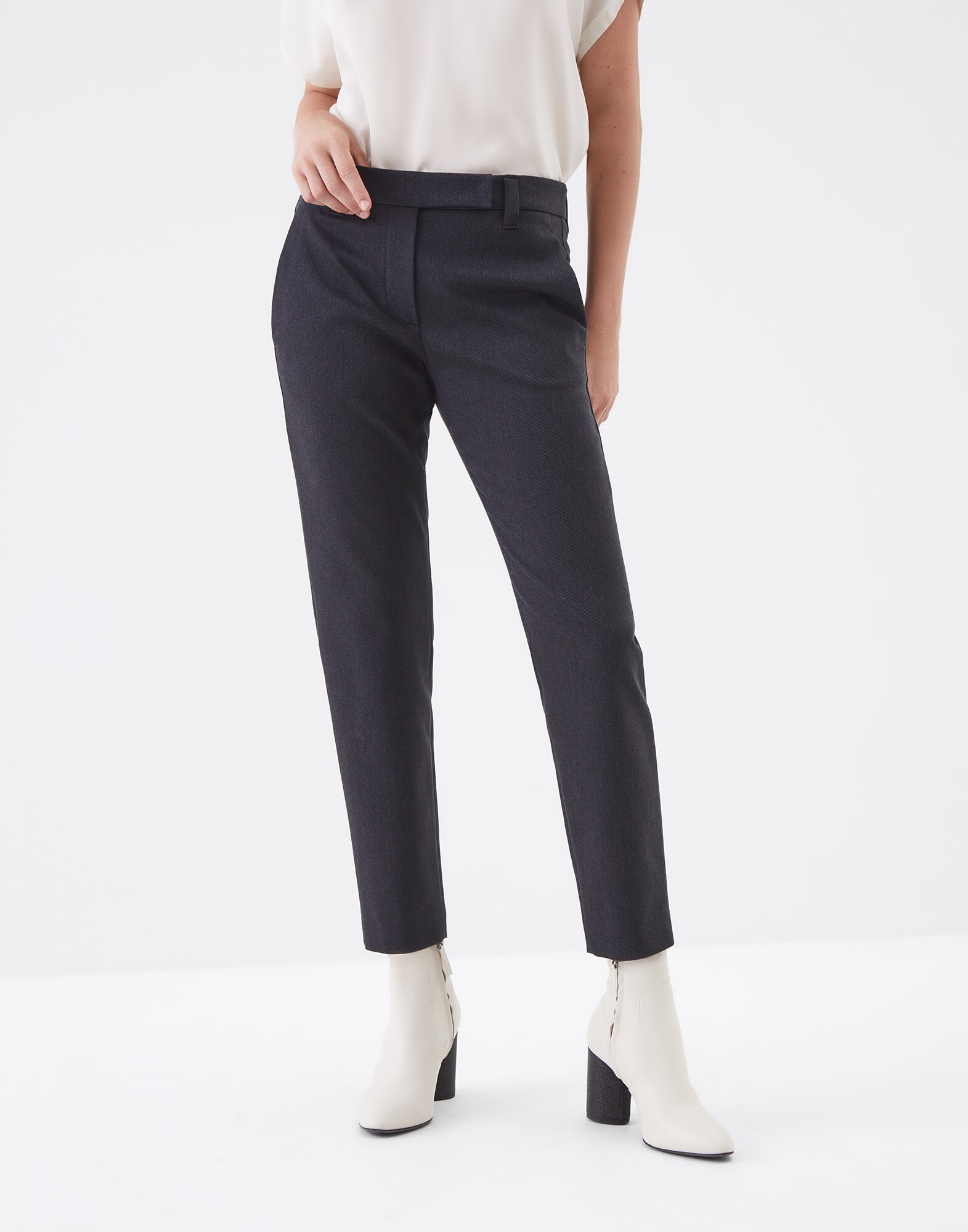 Pantalons Gris Foncé Femme 1 - Brunello Cucinelli