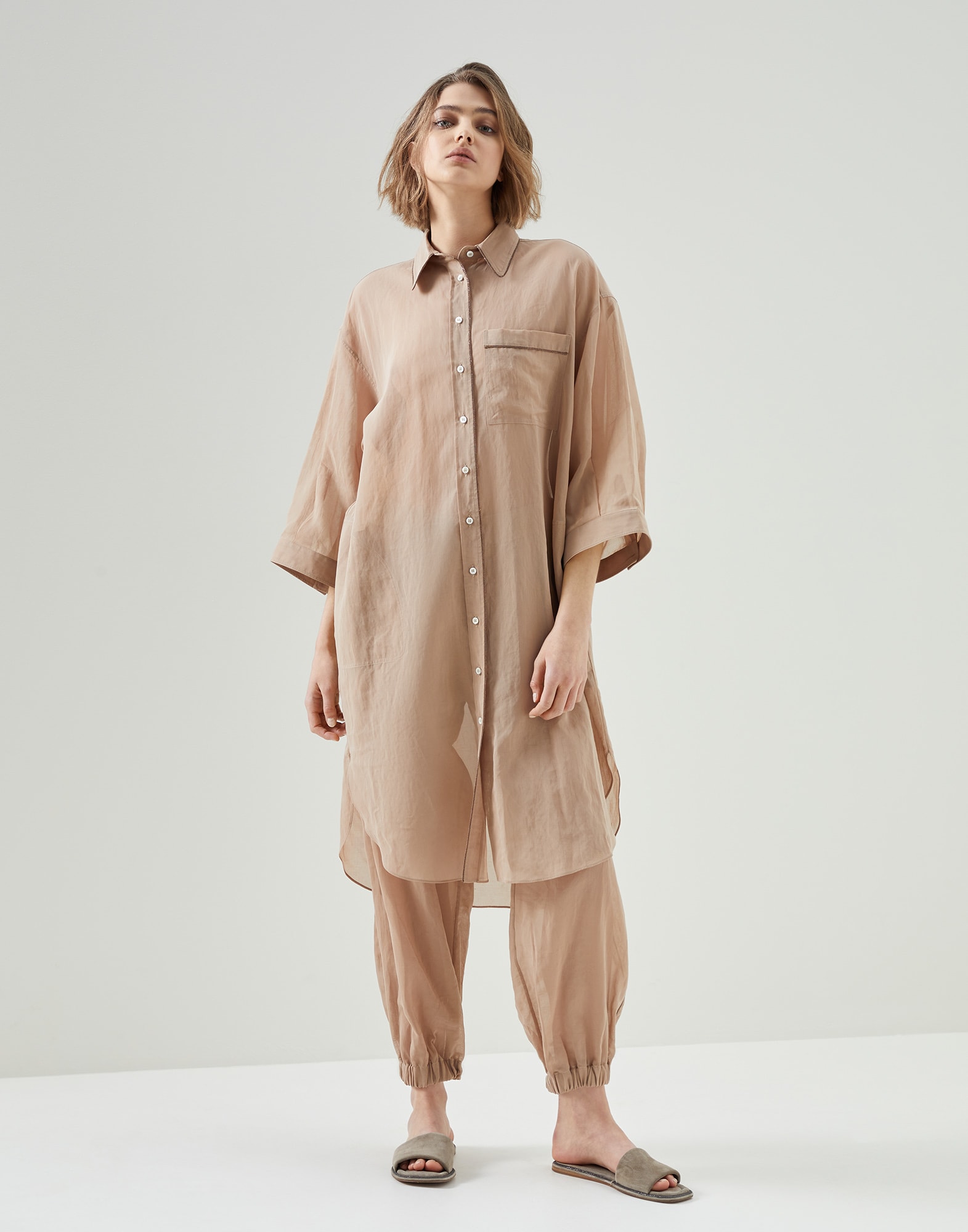 Organza shirt Biscuit Woman - Brunello Cucinelli