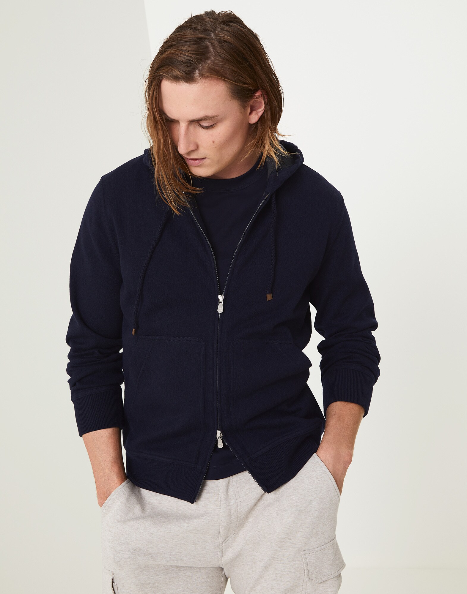 Topwear con cappuccio Blu Uomo - Brunello Cucinelli