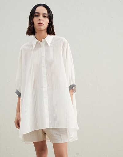 Cotton and silk shirt White Woman -
                        Brunello Cucinelli
                    