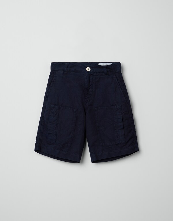 Garment-dyed Bermuda shorts Blue Boy - Brunello Cucinelli