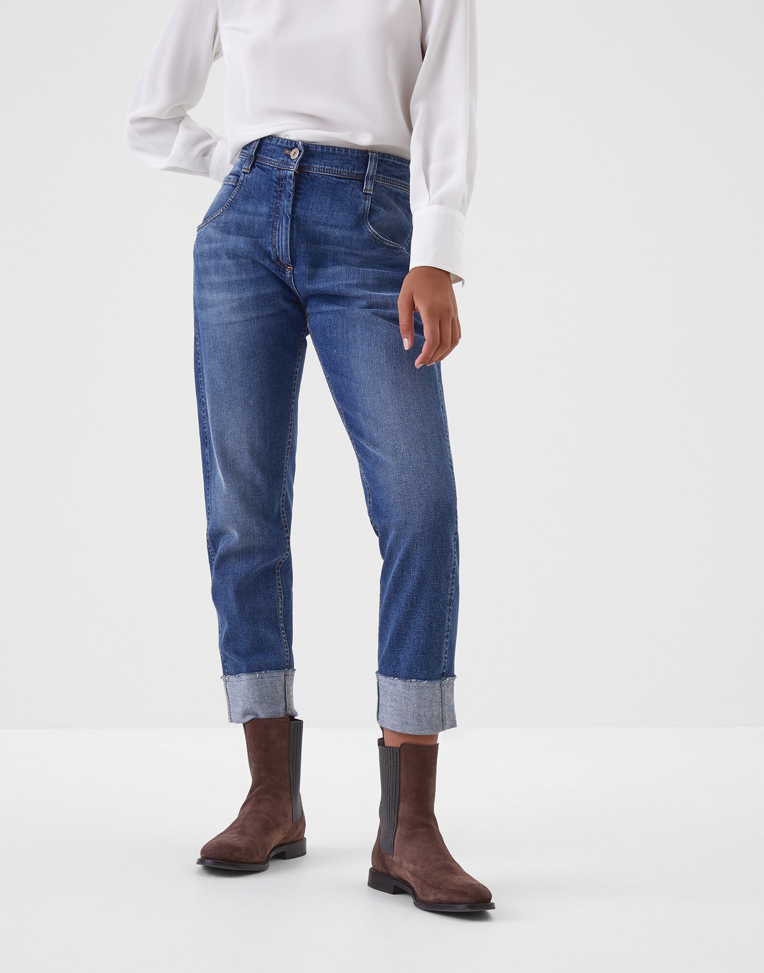 Straight trousers Medium Denim Woman - Brunello Cucinelli