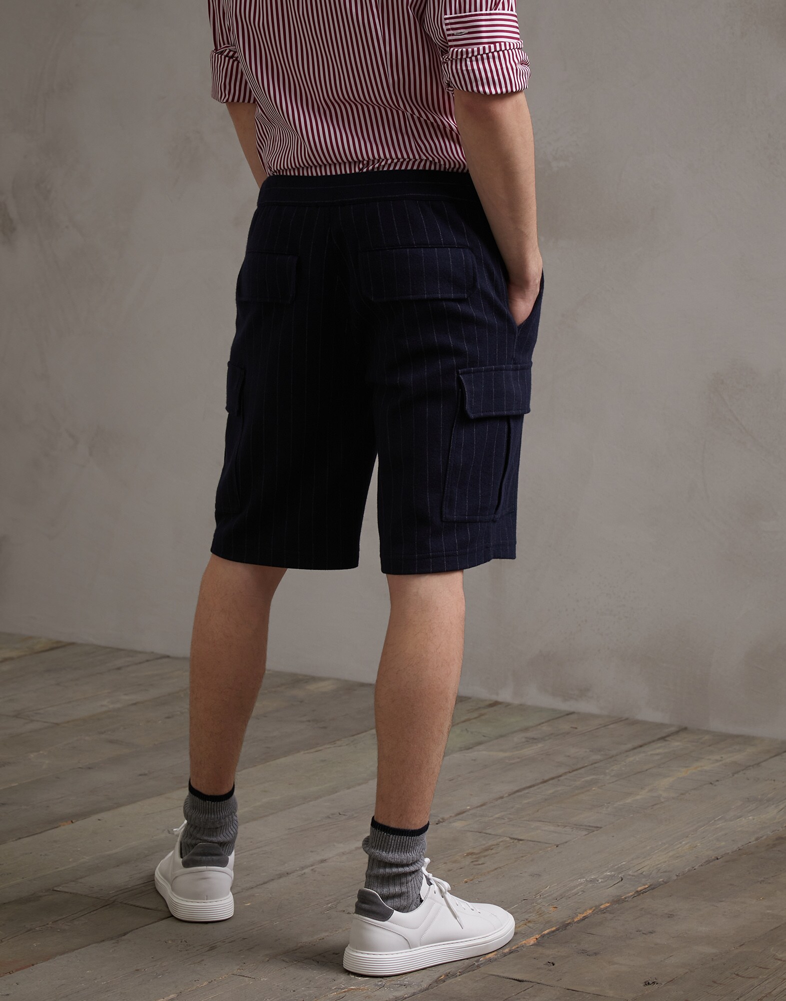 Bermuda Shorts Navy Blue Man 1 - Brunello Cucinelli