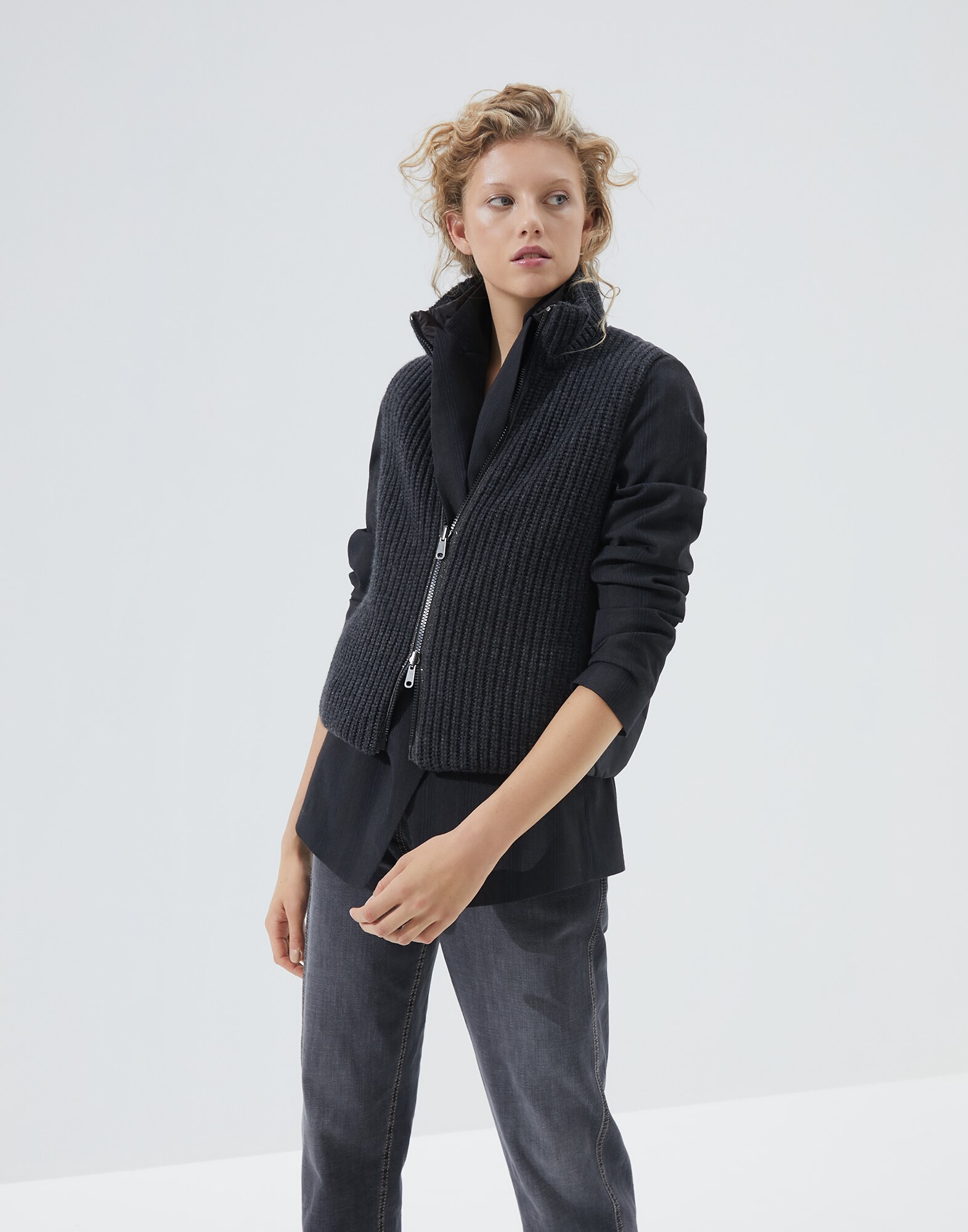 Down Sleeveless Jacket - Front
