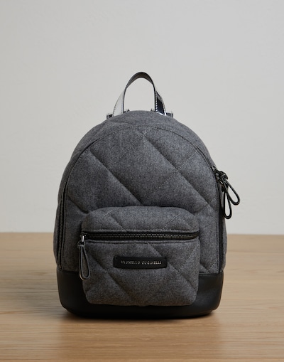 Backpack with monili Medium Grey Girl - Brunello Cucinelli 
