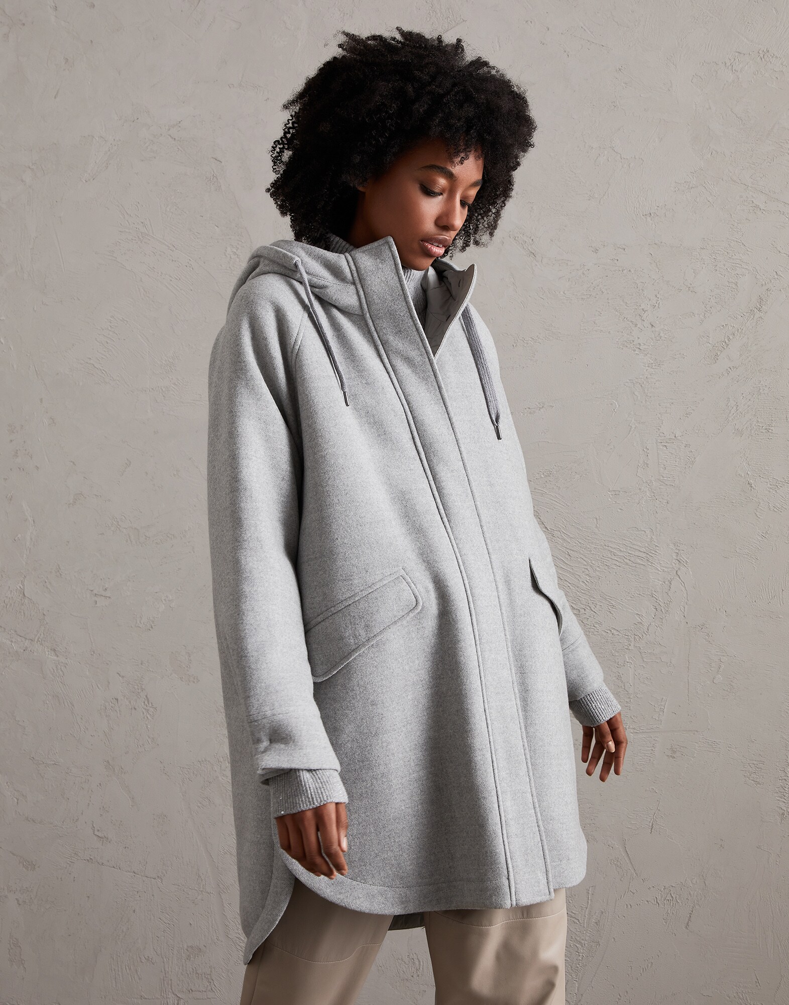 Jacke aus Schurwoll-Doppelgewebe Kiesel Damen - Brunello Cucinelli