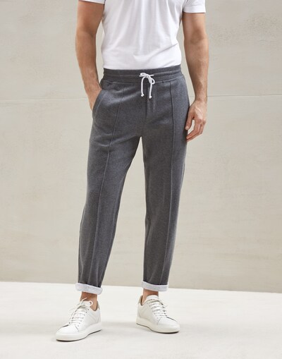 Hose mit Biesen Blei Herren - Brunello Cucinelli