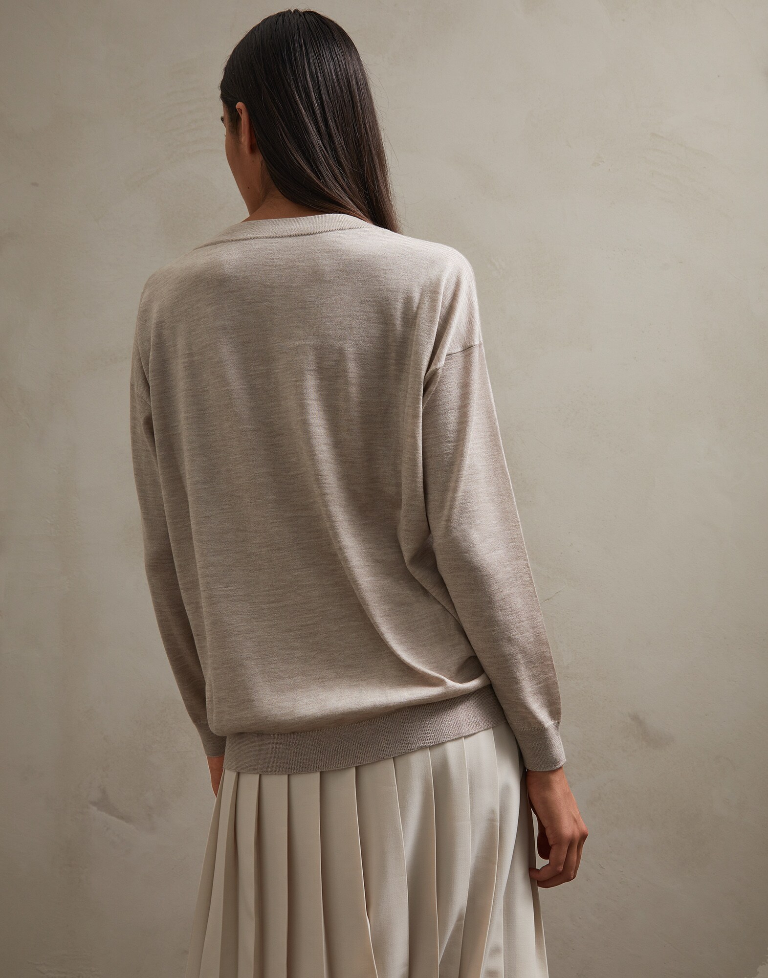Jersey Escote Pico Arena Mujer 2 - Brunello Cucinelli