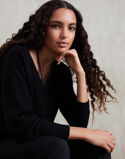 Cashmere and silk sweater Black Woman - Brunello Cucinelli 