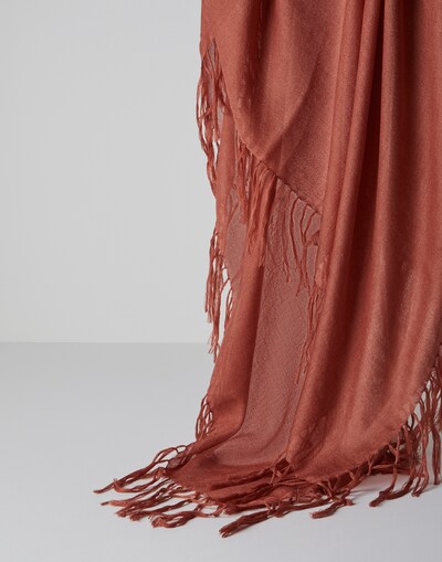 Cashmere and silk scarf Orange Woman -
                        Brunello Cucinelli
                    