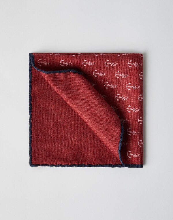 Silk pocket square Red Man - Brunello Cucinelli