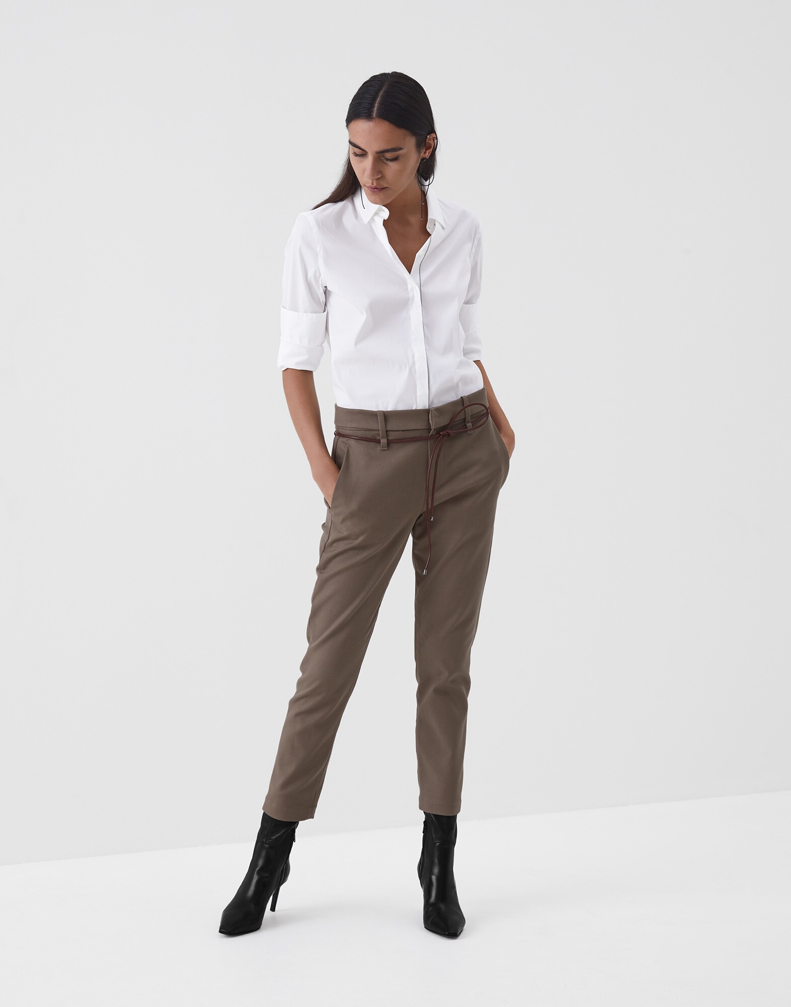 Hose Armeegrün Damen 3 - Brunello Cucinelli