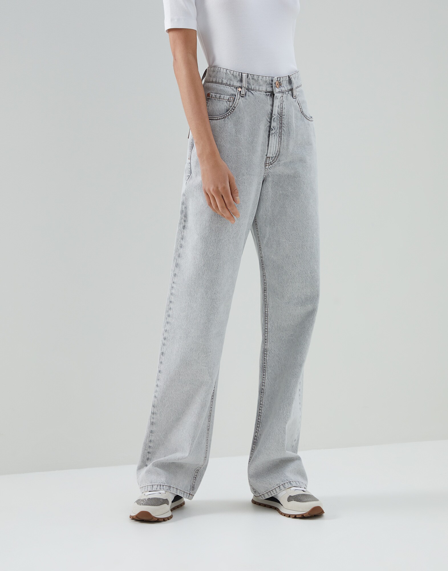 Pantalon Denim gris Femme - Brunello Cucinelli