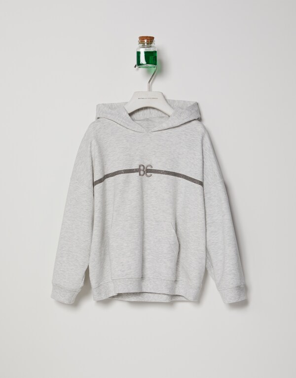 Sweatshirt with hood Light Grey Girl - Brunello Cucinelli 