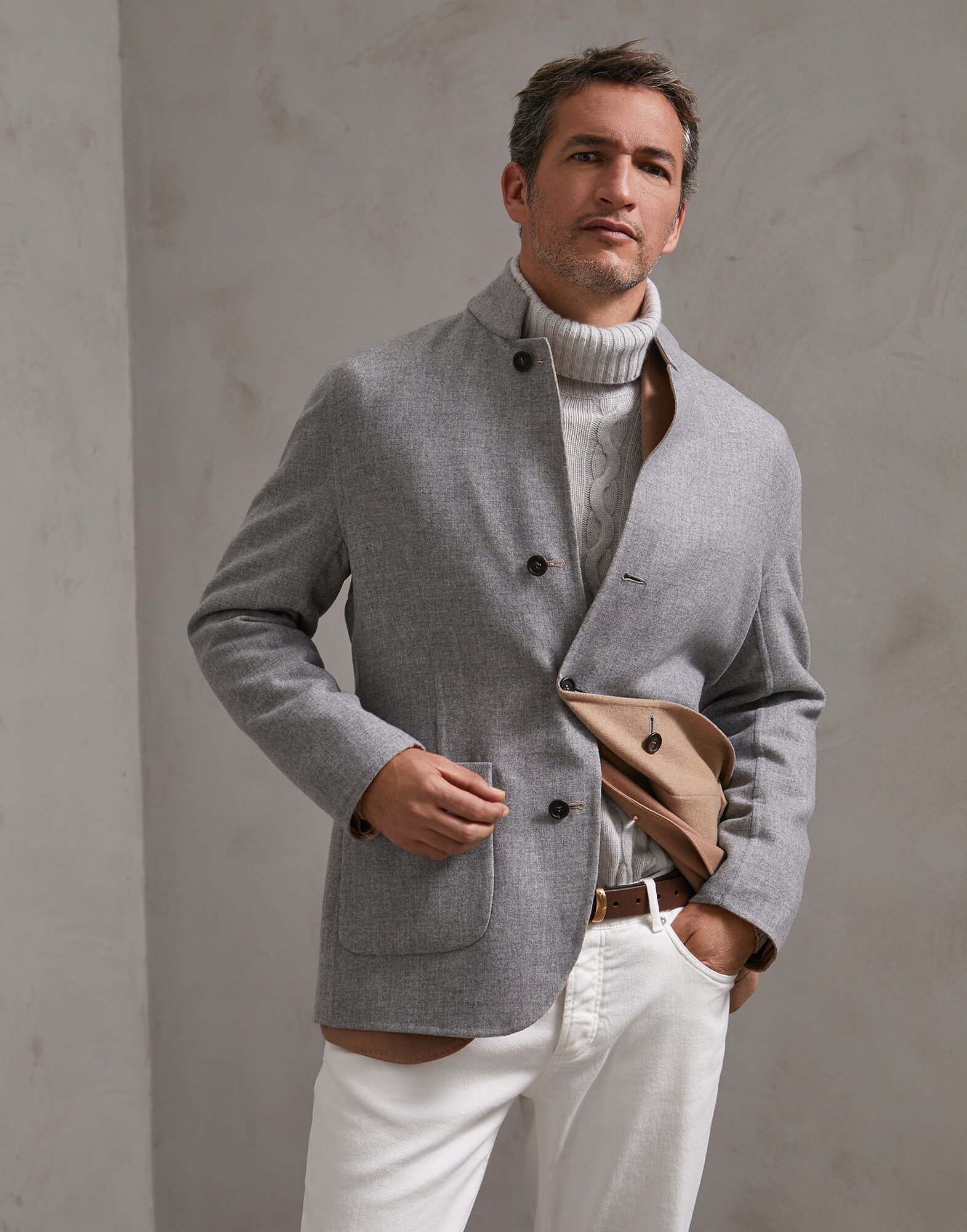 Jacket-style Outerwear Grey Man 1 - Brunello Cucinelli