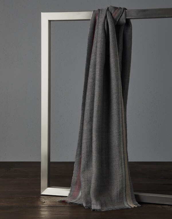 Cashmere scarf Grey Man - Brunello Cucinelli 