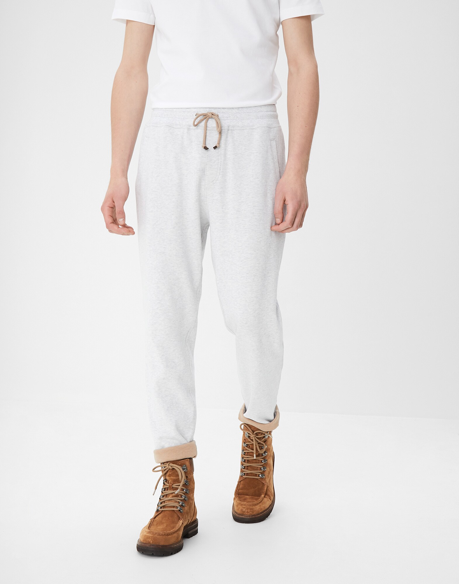 Sweatpants Pearl Grey Man 1 - Brunello Cucinelli