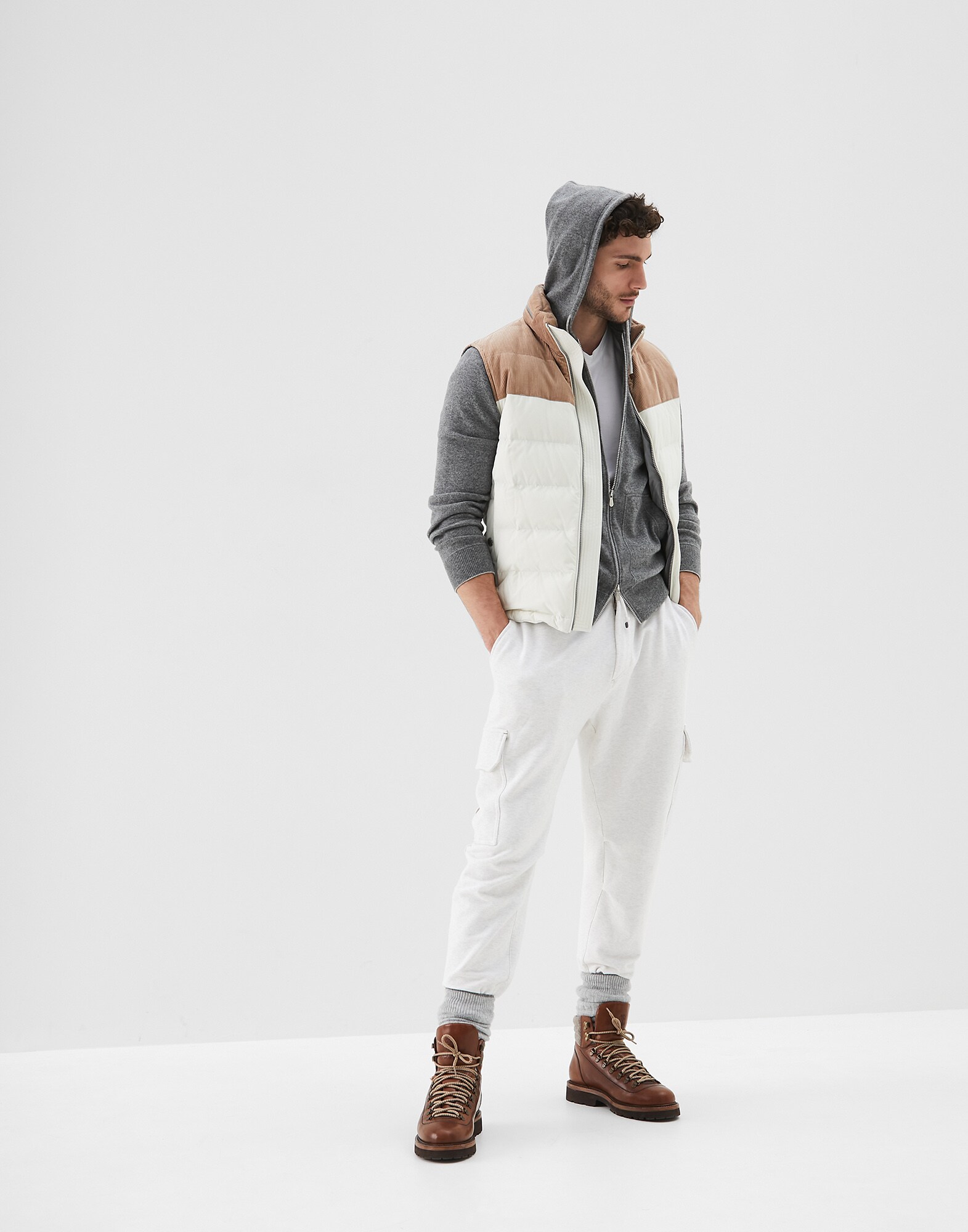 Zip-front Cardigan Dark Grey Man 3 - Brunello Cucinelli