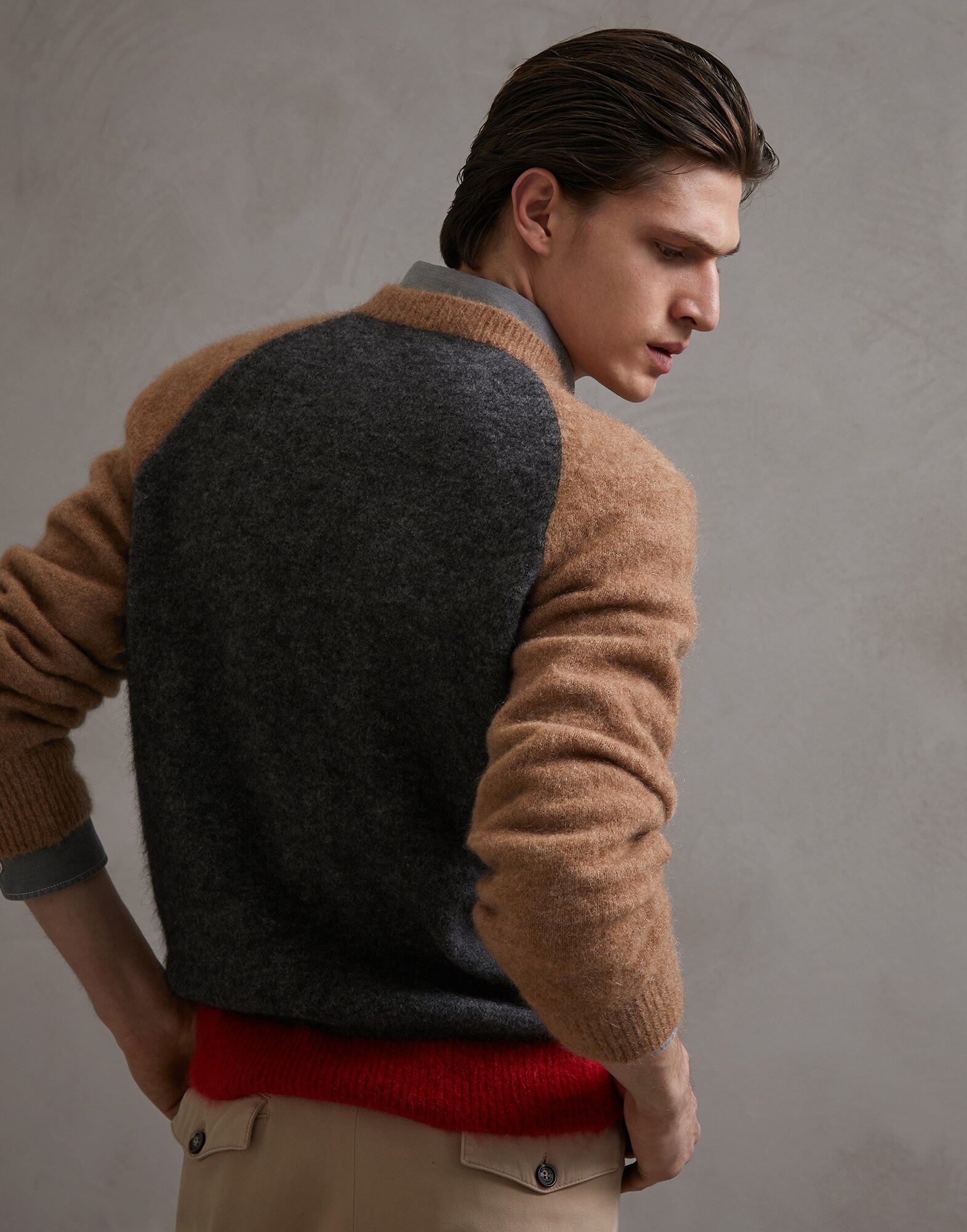 Crewneck Sweater Lead Man 1 - Brunello Cucinelli