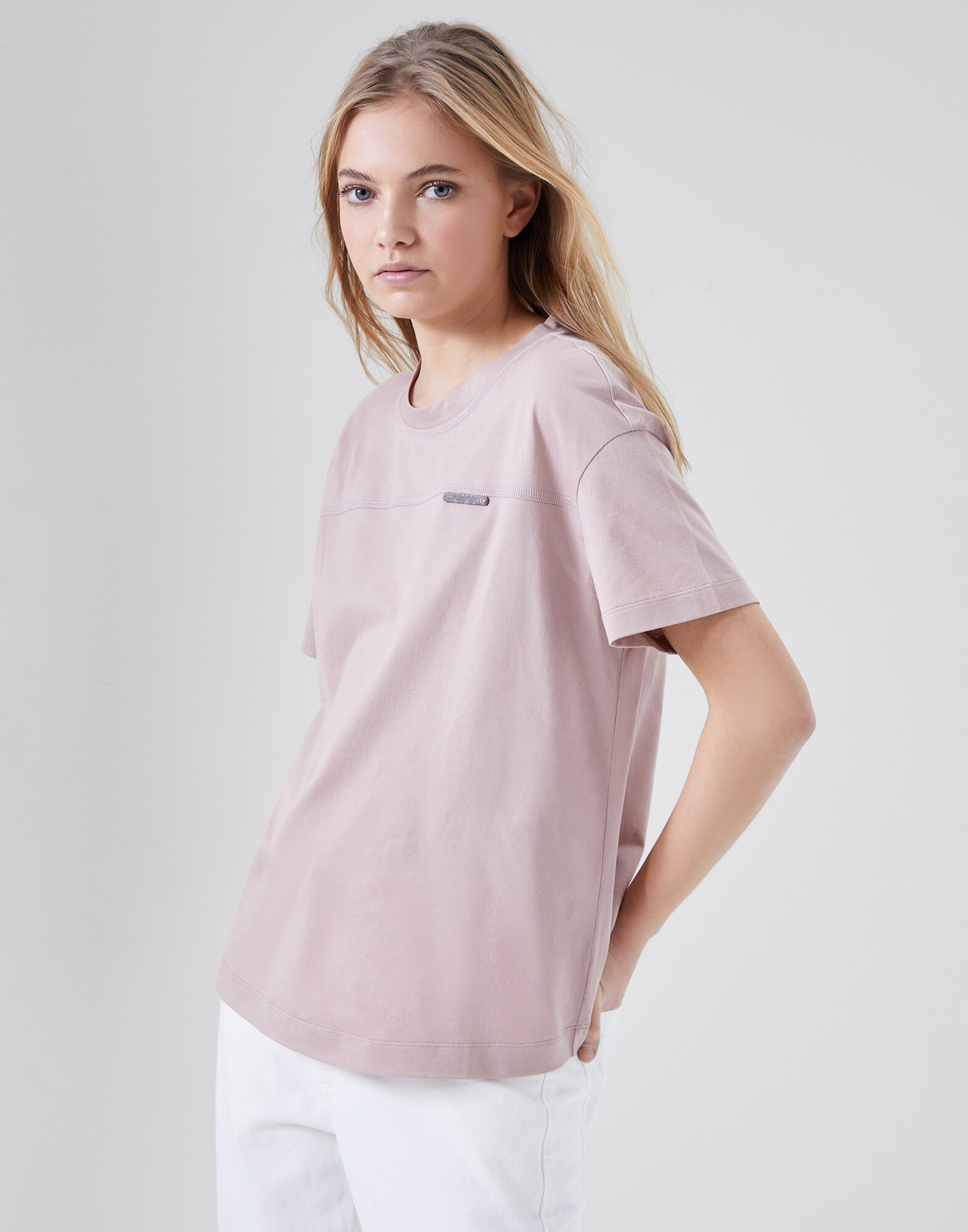 Tee-shirt en jersey Rose Femme - Brunello Cucinelli