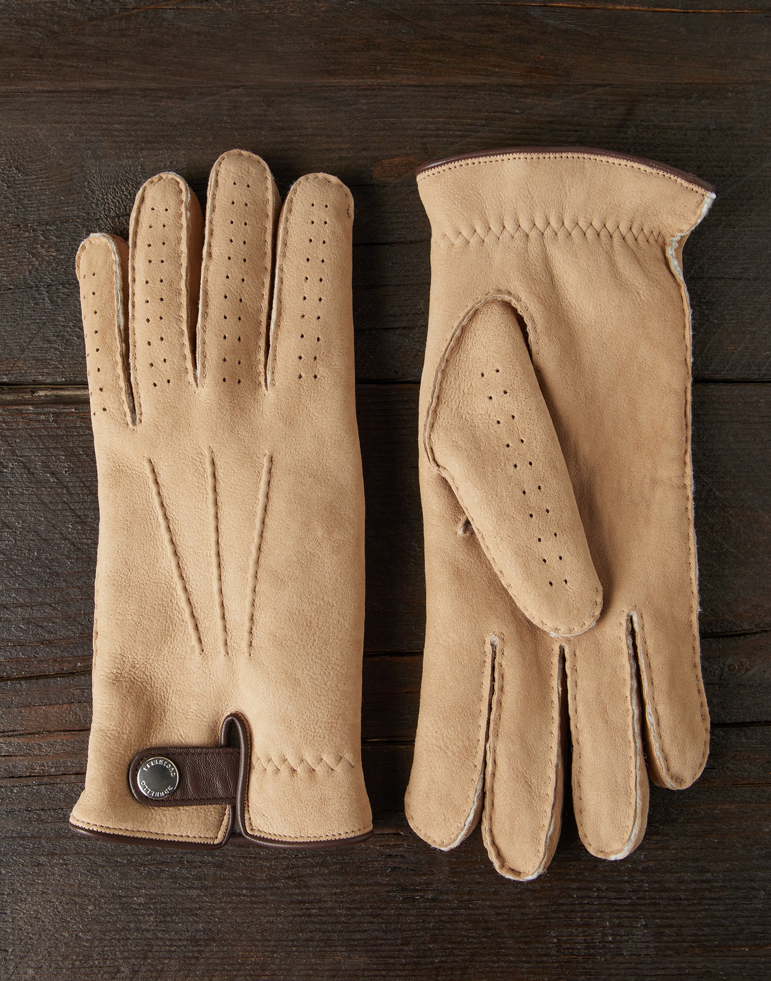 Brunello Cucinelli Suede-trimmed Cashmere Gloves in Blue for Men Mens Accessories Gloves 