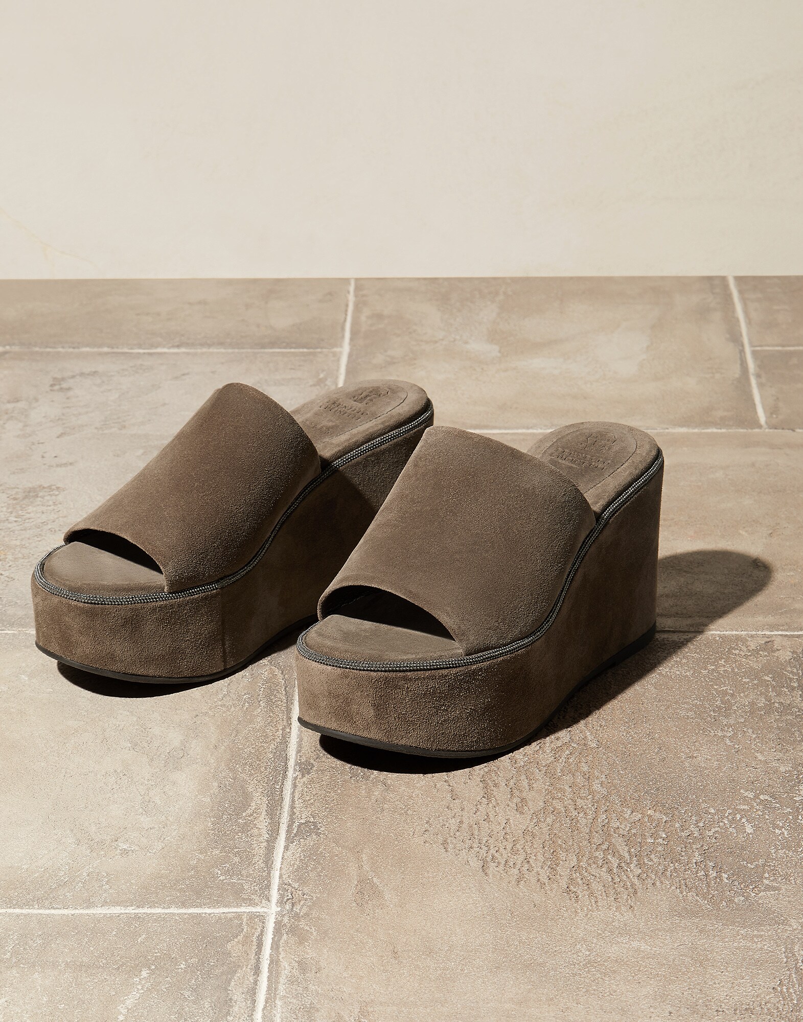 Sandalias slide Barro Mujer - Brunello Cucinelli