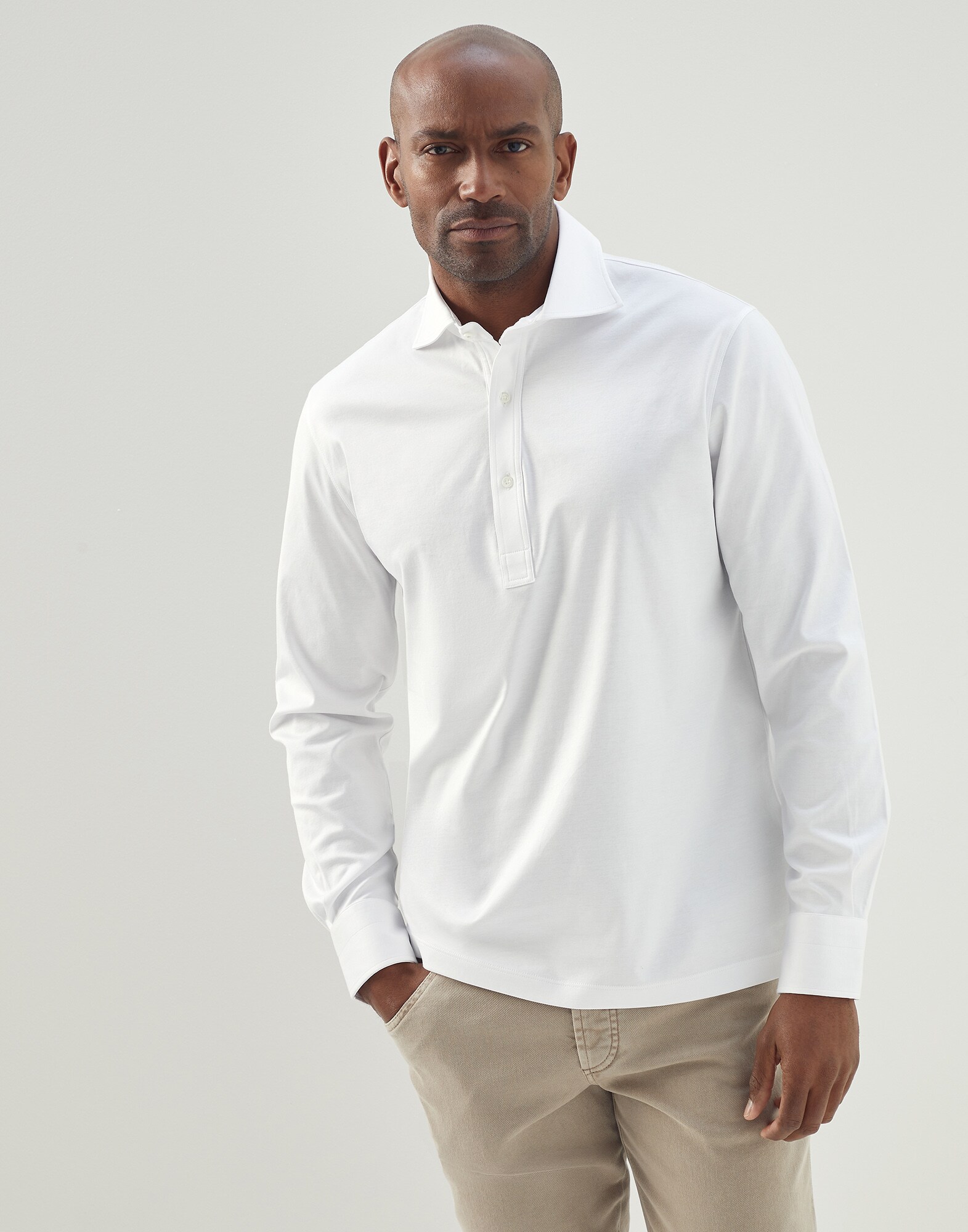 Polo with shirt collar