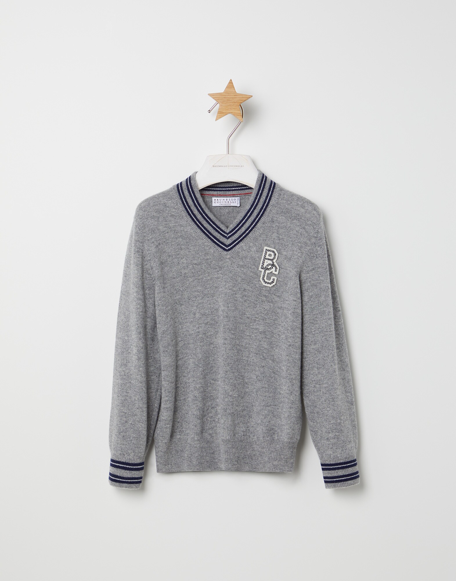 Cashmere sweater with BC badge