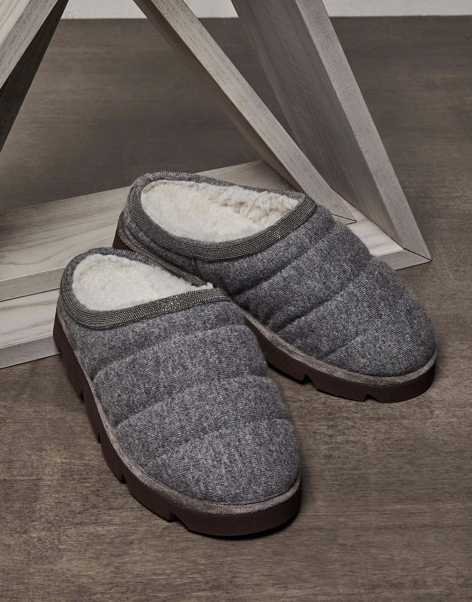 Winter mules Medium Grey Woman - Brunello Cucinelli