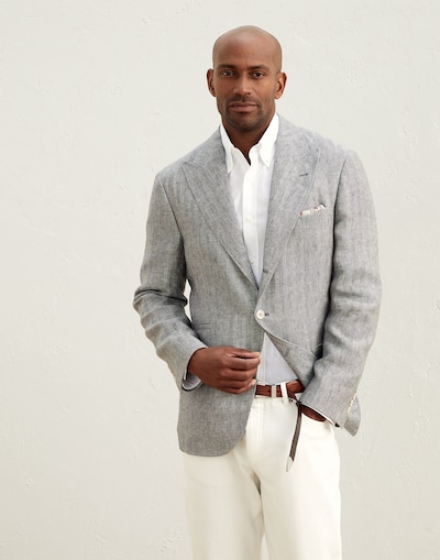 Пиджак из ткани в елочку Серый Мужчина -
                        Brunello Cucinelli
                    